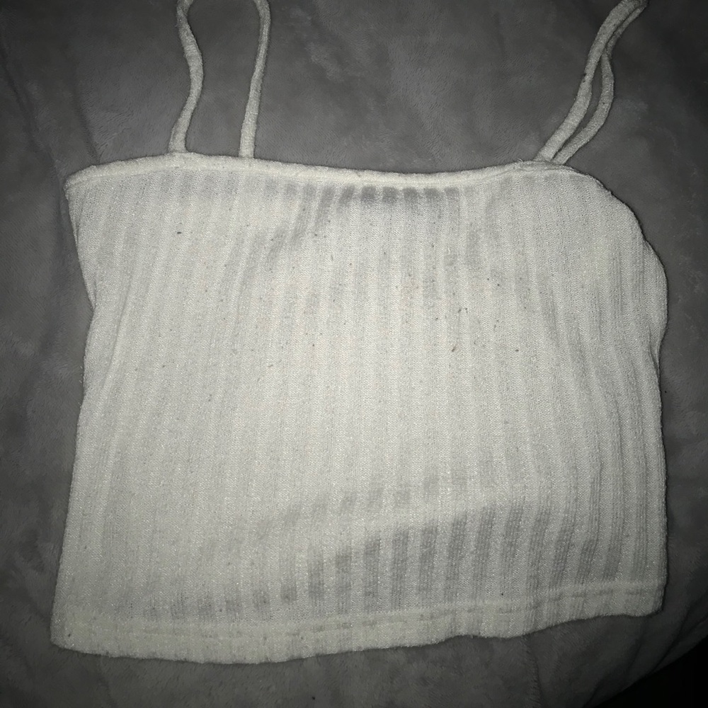 white texture crop top